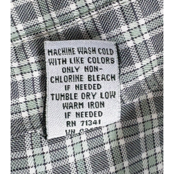 LL Bean Shirt Mens 2XL XXL Plaid Shirt Button Down Green Plaid Preppy Cotton - Picture 10 of 12